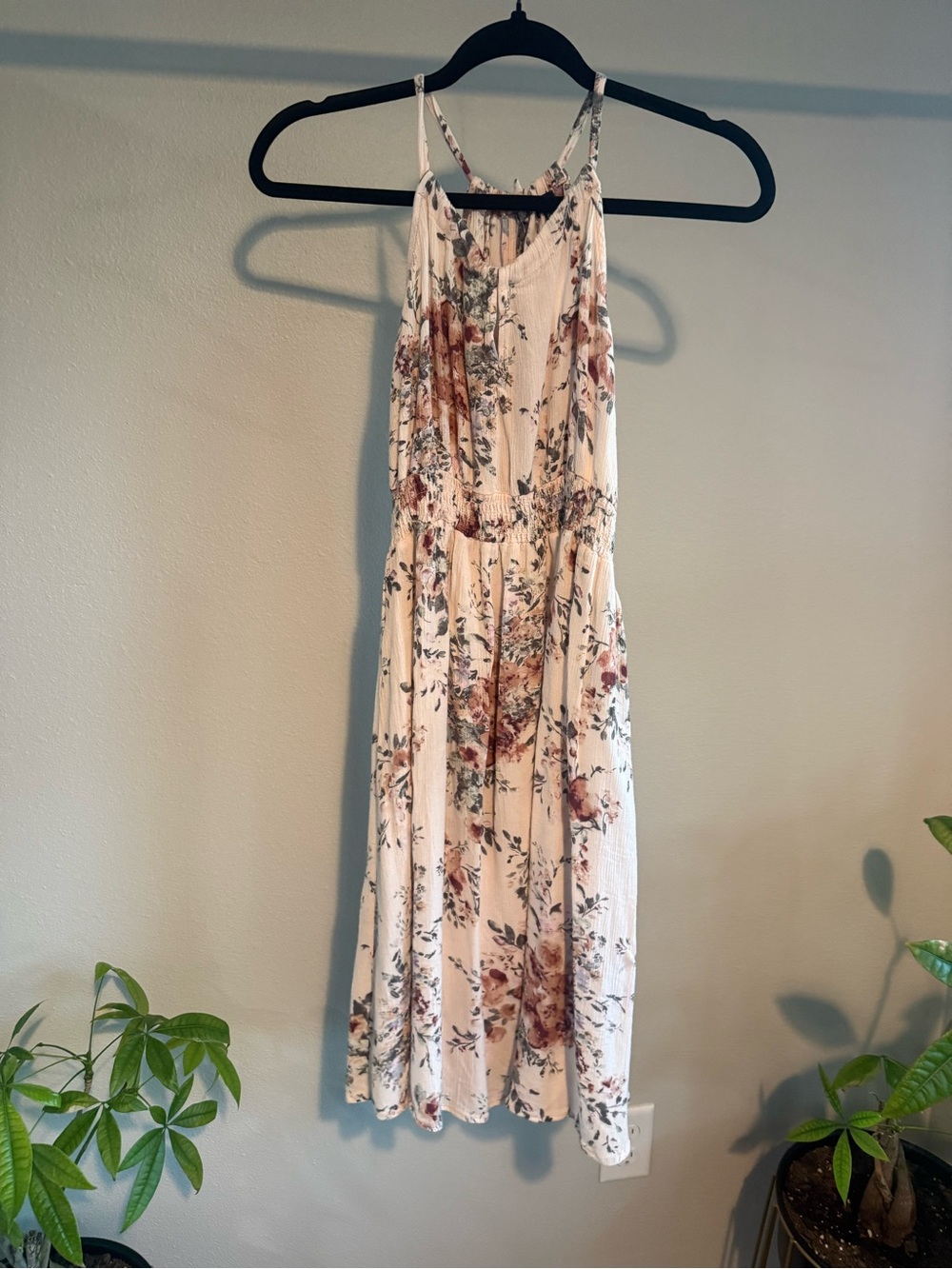 Love, Maven XL Floral Midi Dress Cream Pink Boho